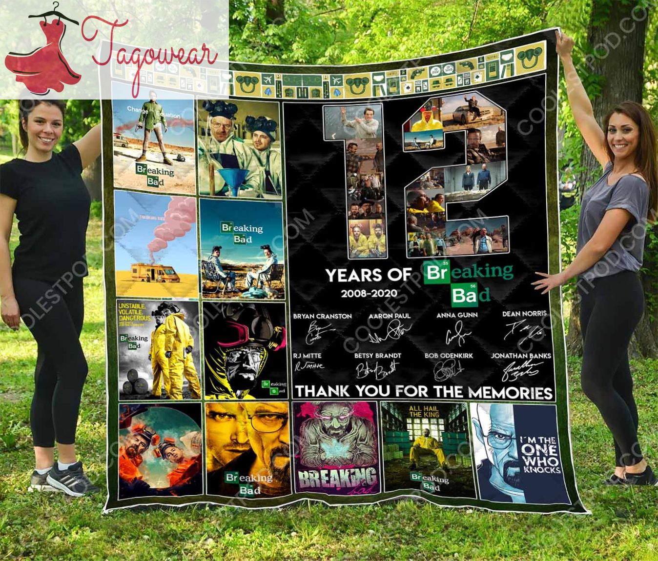 12 Of Years Breaking Bad 2008-2020 Thank You For The Memories Signatures Quilt Blanket