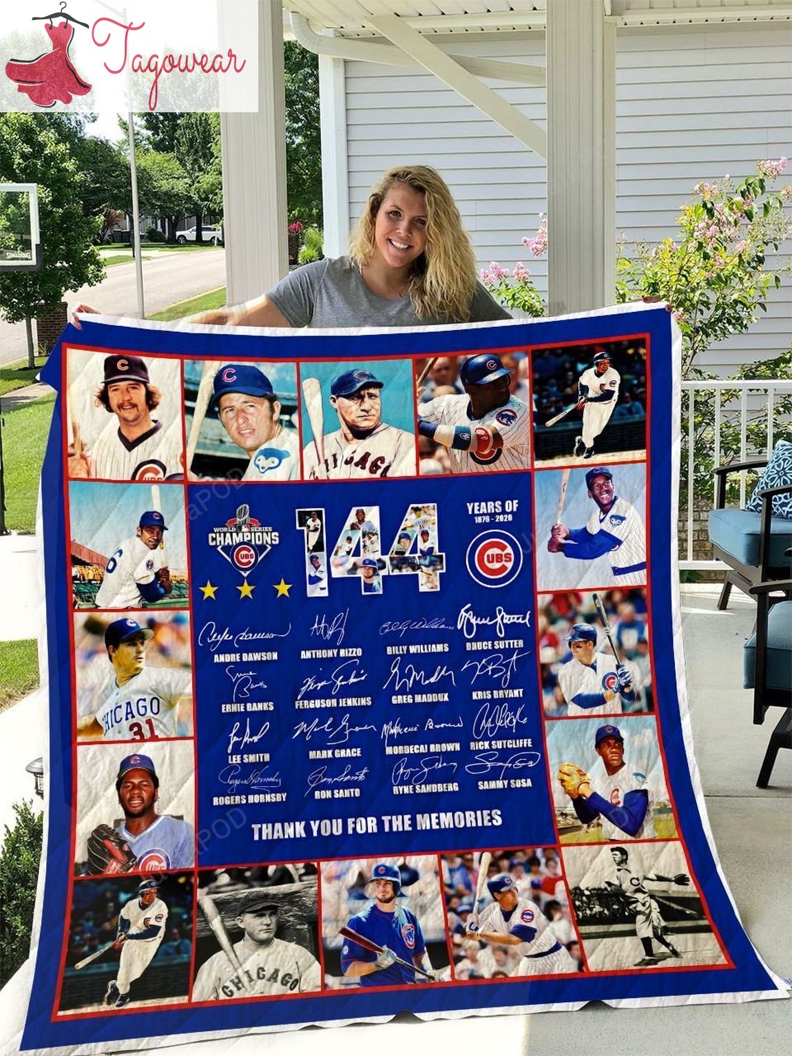 144 Years Of Chicago Cubs Thank You For The Memories Signatures Quilt Blanket