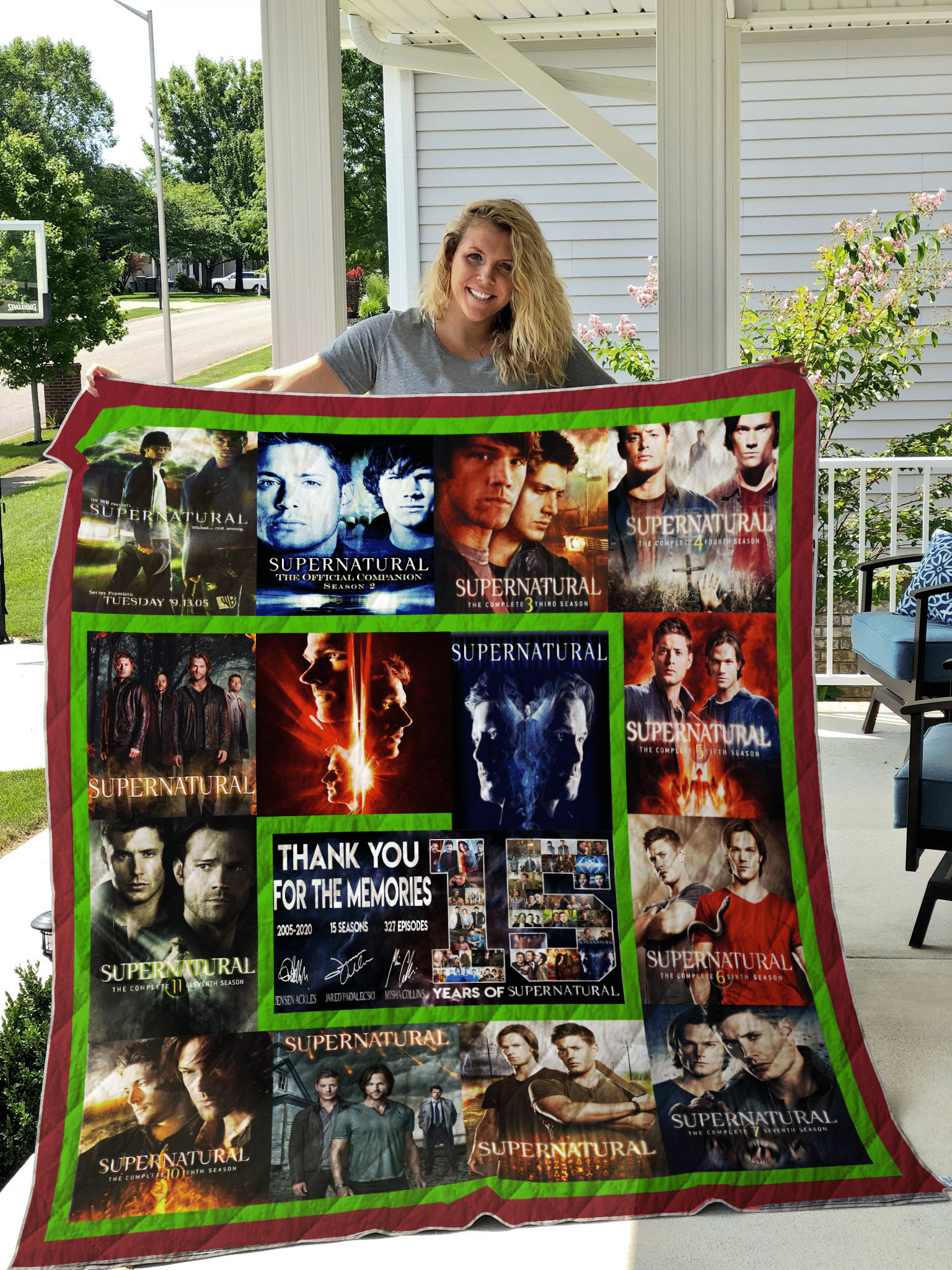 15 Years Of Supernatural 2005-2020 Thank You For The Memories Signatures Quilt Blanket