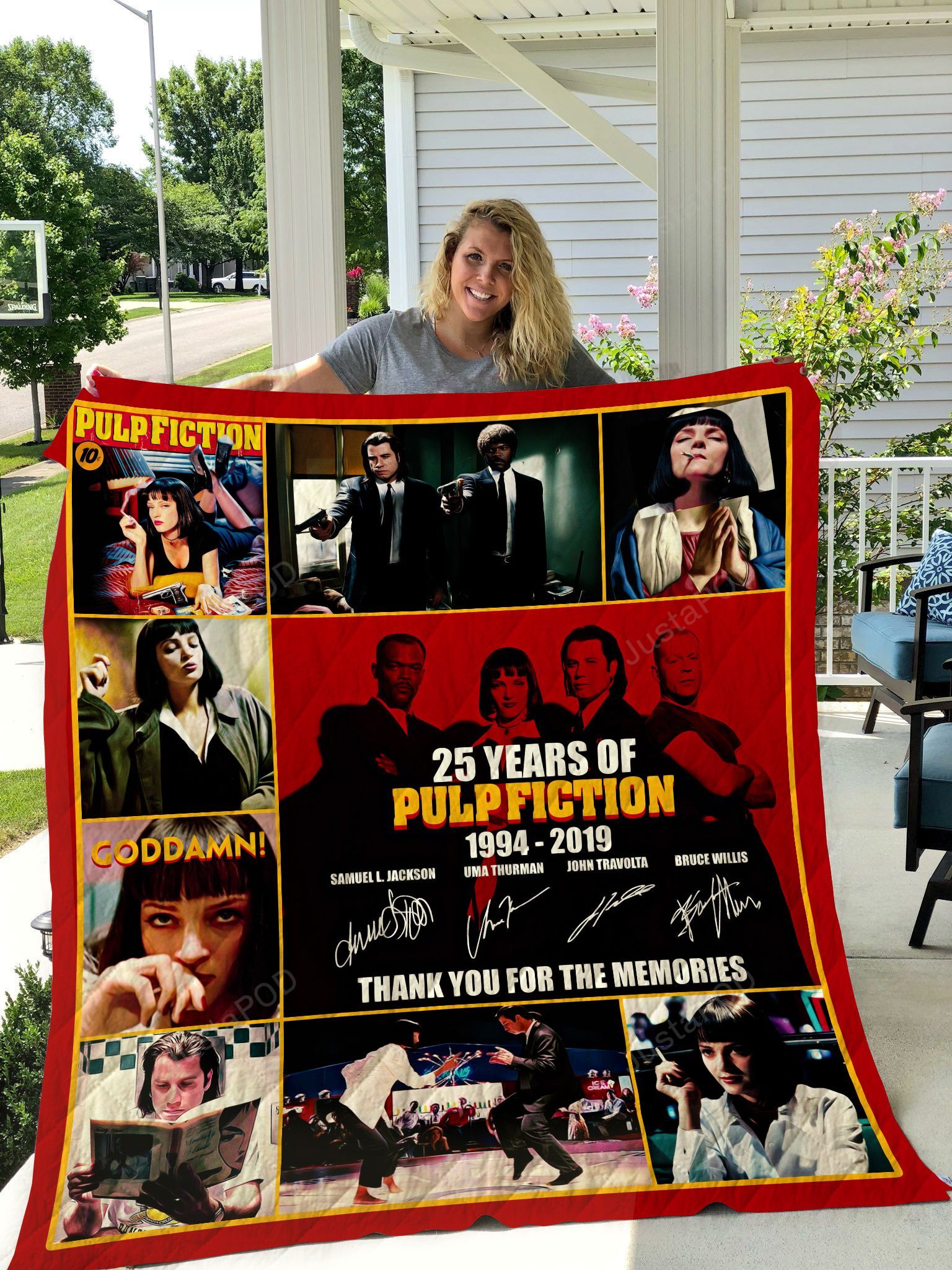 25 Years Of 1994-2019 Pulp Fiction Thank You For The Memories Signatures Quilt Blanket