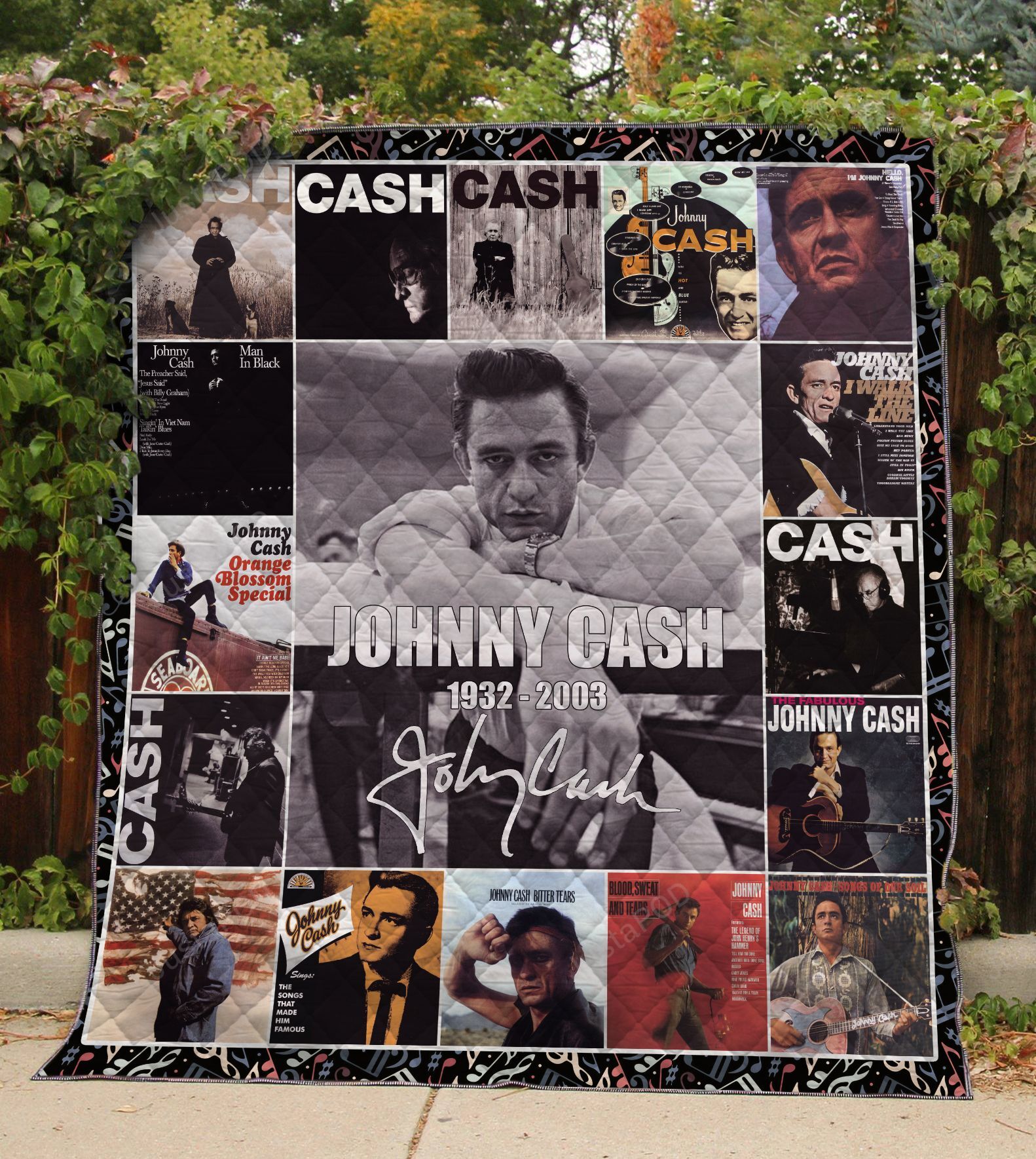 Johnny Cash 1931-2003 Albums Cover Poster Quilt Blanket