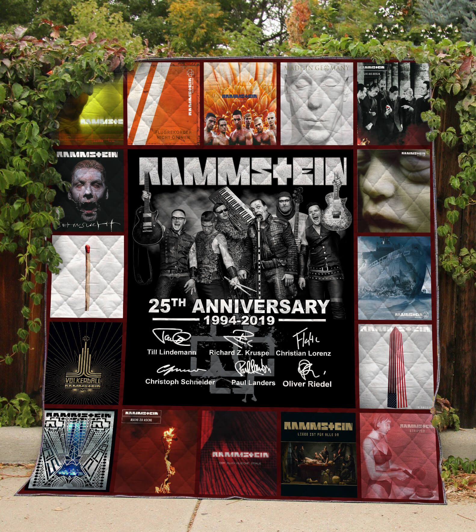 Rammstein 25th Anniversary 1994-2019 Signatures Quilt Blanket