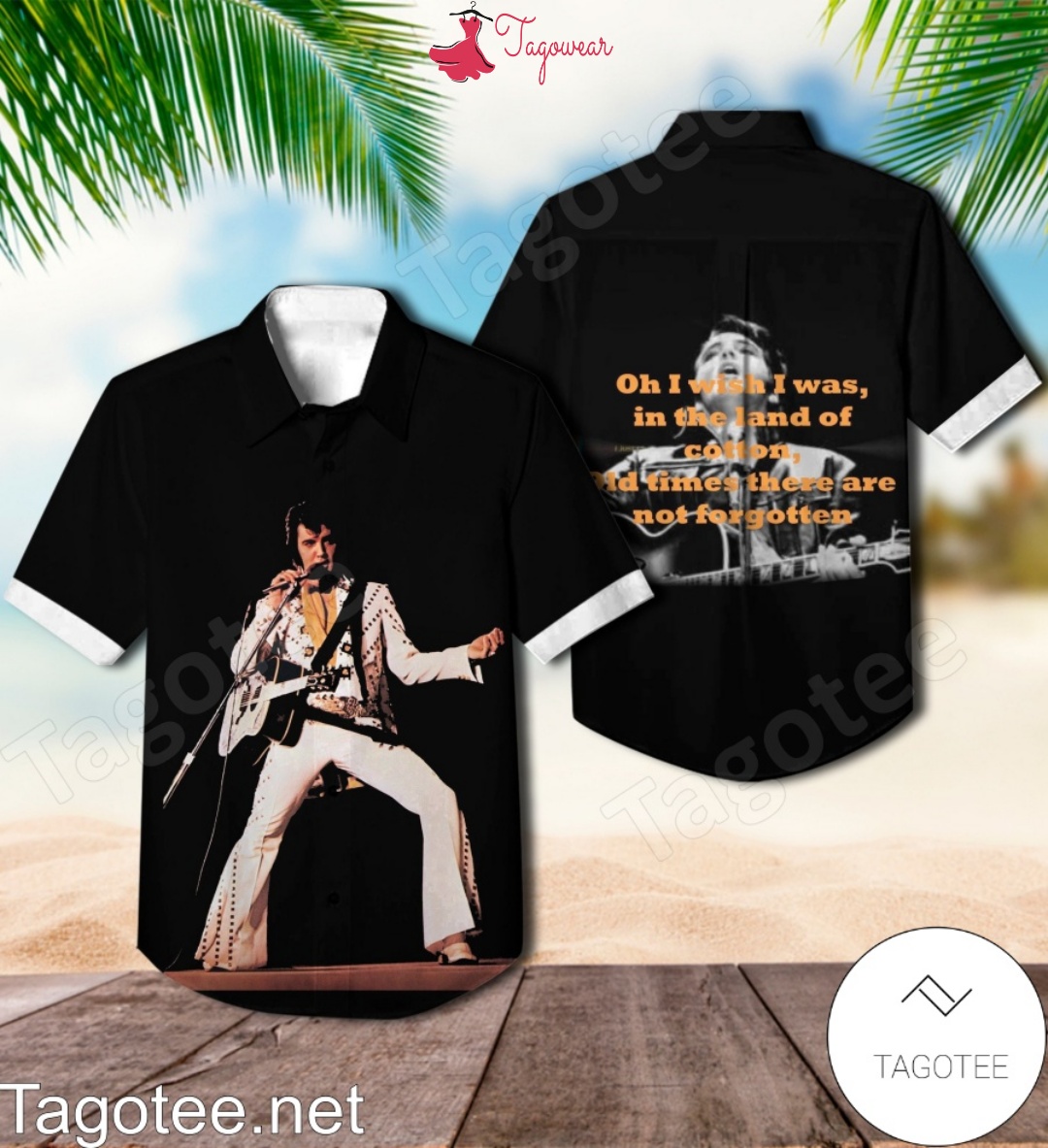Elvis Presley Double Dynamite Compilation Album Cover Hawaiian Shirt