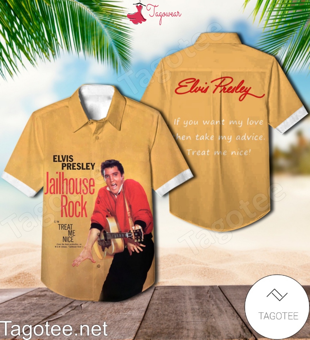 Elvis Presley Jailhouse Rock Single Cover Hawaiian Shirt