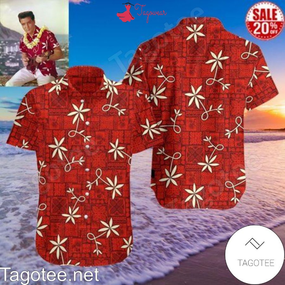 Elvis Presley Red Vintage Hawaiian Shirt