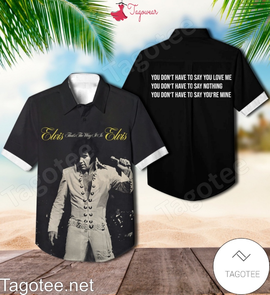 Elvis Presley That’s The Way It Is Album Cover Black Hawaiian Shirt