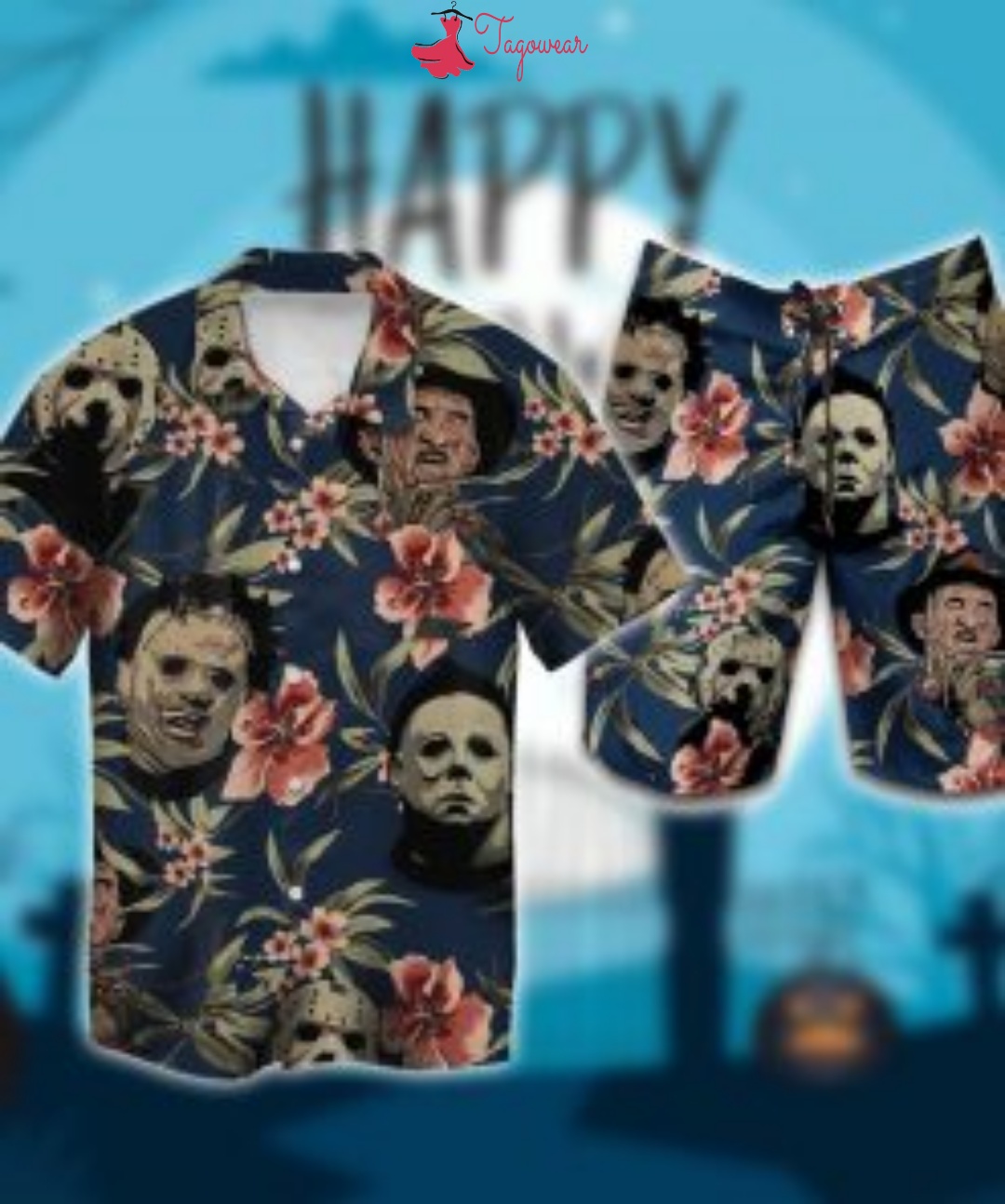 Halloween Michael Myers Jason Voorhees Freddy Krueger Leatherface Combo Hawaiian Shirt, Beach Shorts Luxury Summer Clothes Style #236