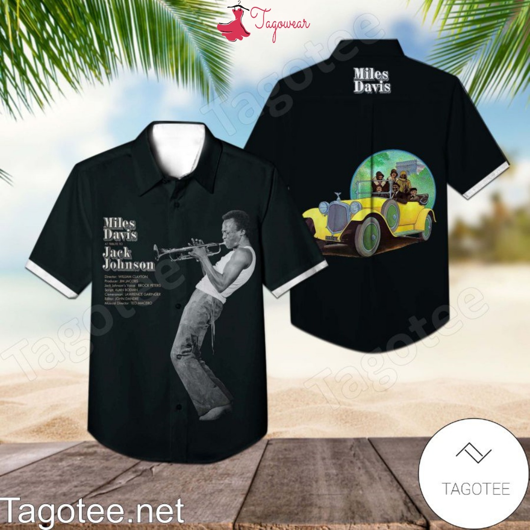 Miles Davis A Tribute To Jack Johnson Album Black Cover Hawaiian Shirt