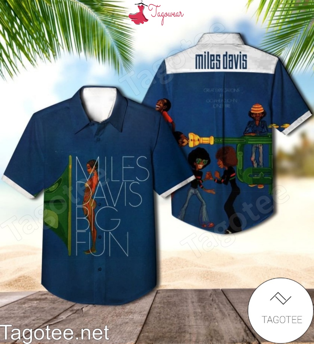 Miles Davis Big Fun Compilation Album Cover Hawaiian Shirt