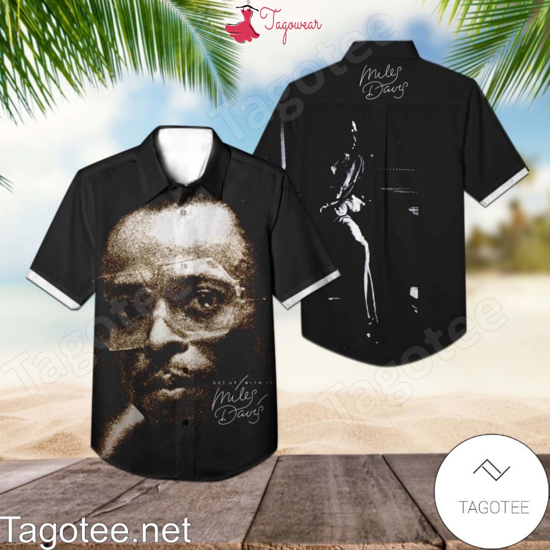 Miles Davis Get Up With It Album Cover Black Hawaiian Shirt