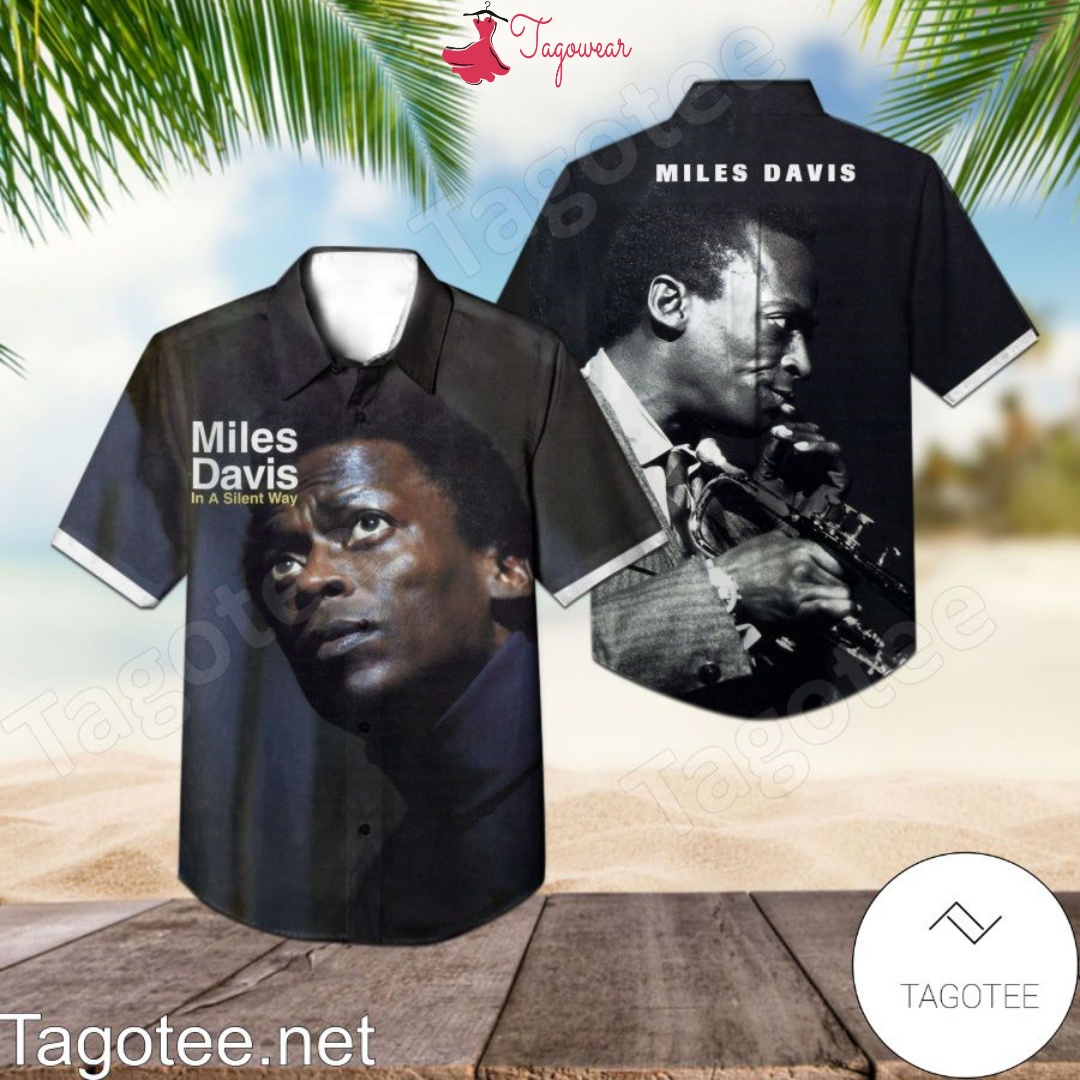 Miles Davis In A Silent Way Album Cover Black Hawaiian Shirt