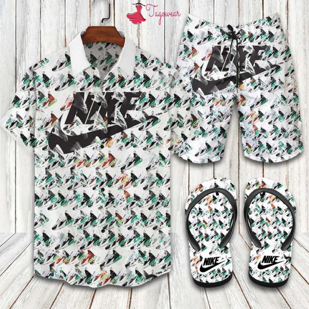 Nike 2022 Flip Flops And Combo Hawaiian Shirt, Beach Shorts Luxury Summer Clothes Style #543