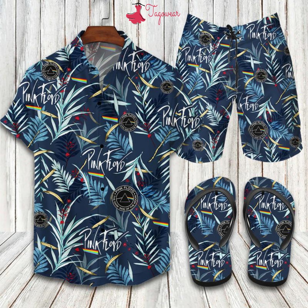 Pink Floyd Flip Flops And Combo Hawaiian Shirt, Beach Shorts Luxury Summer Clothes Style #283