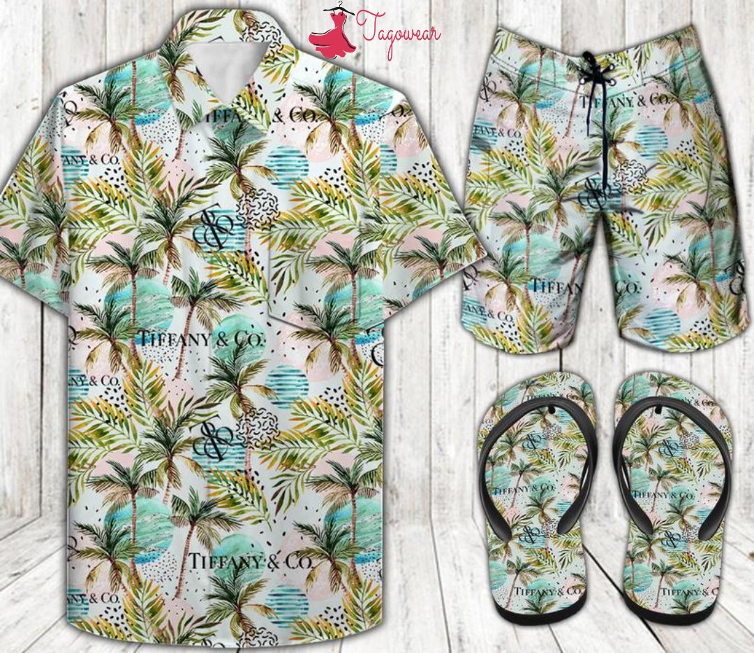 Tiffany & Co. Combo Hawaiian Shirt, Beach Shorts Flip Flops Luxury Summer Clothes Style #366