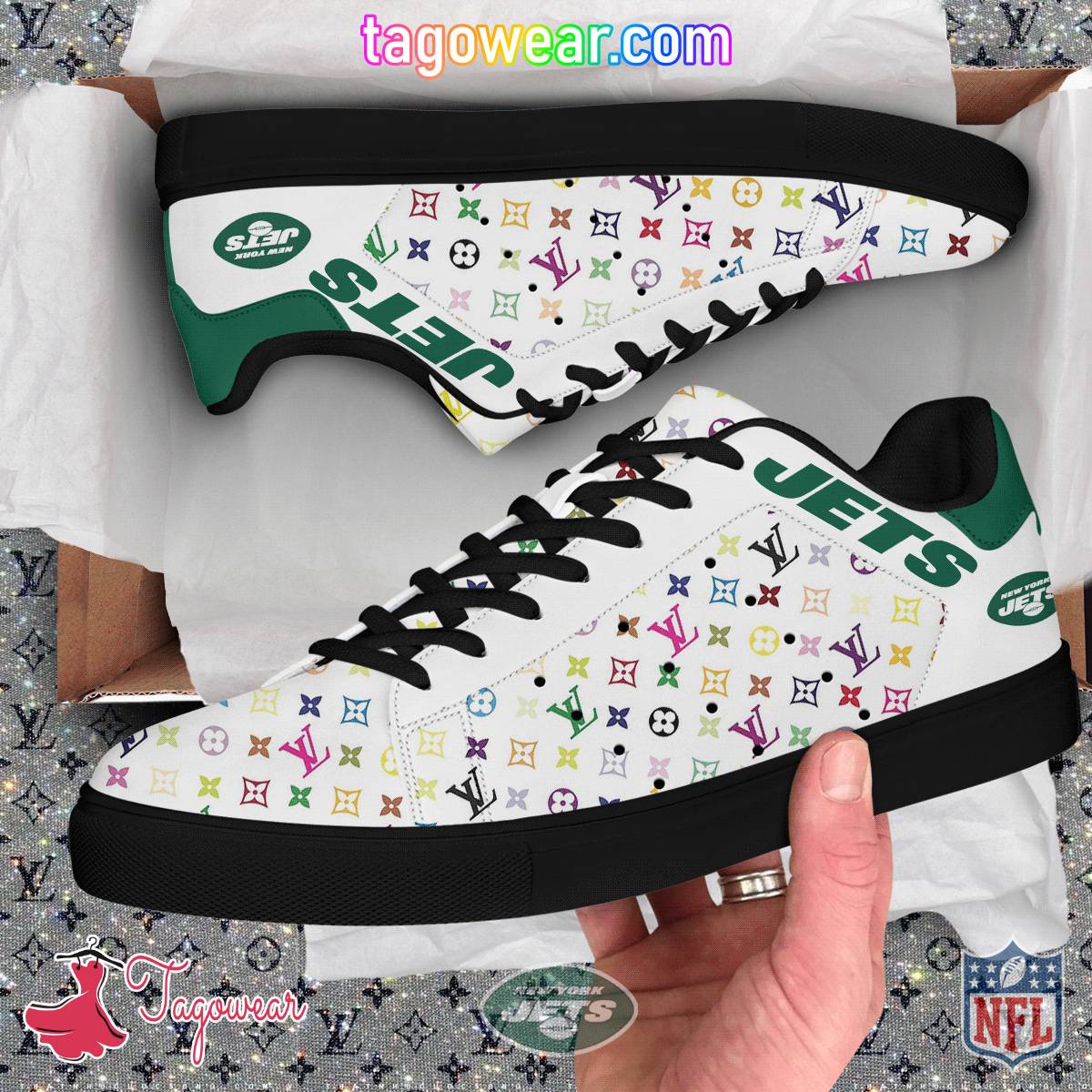 New York Jets NFL Louis Vuitton Stan Smith Shoes a