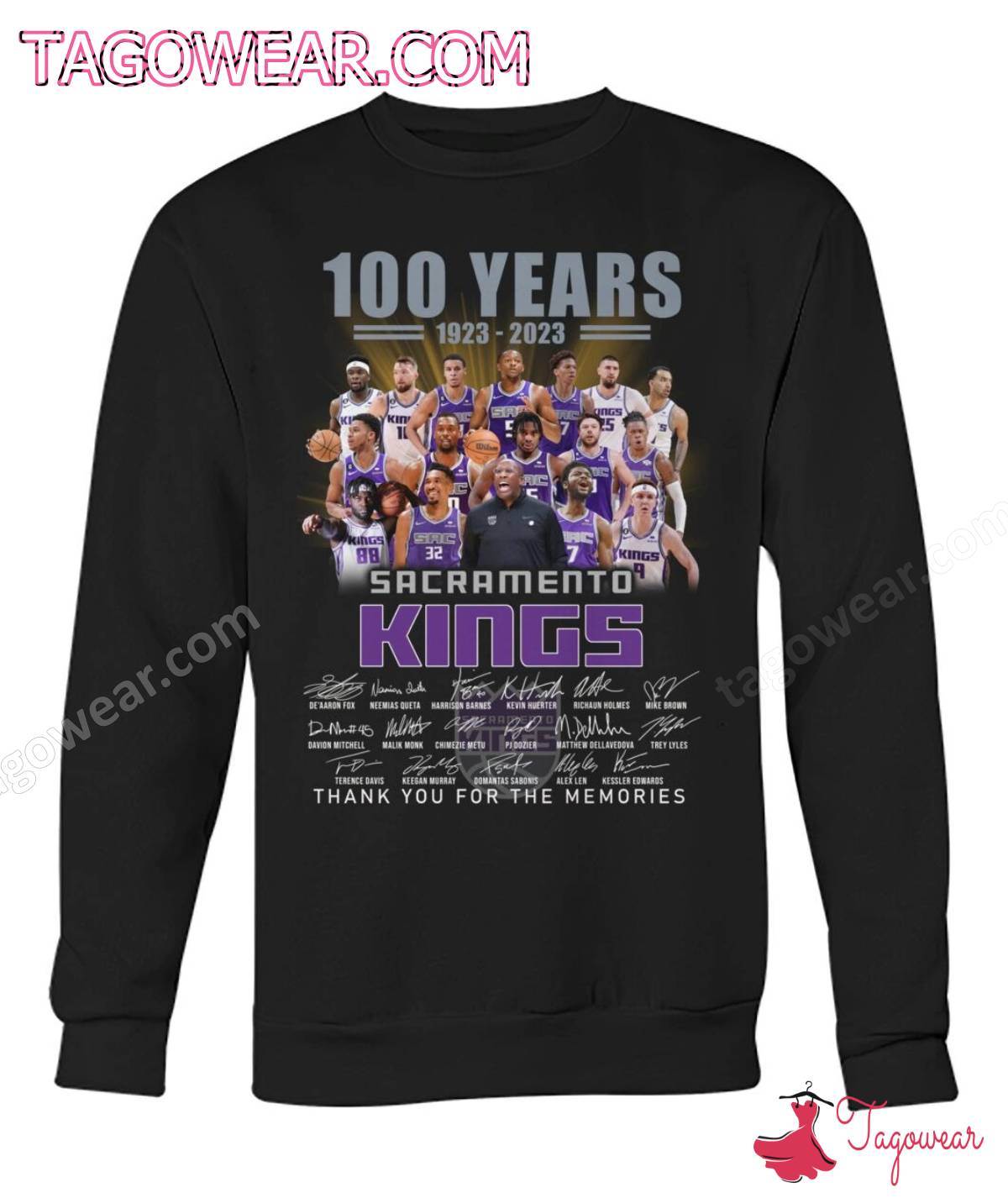 100 Years 1923-2023 Sacramento Kings Signatures Thank You For The Memories Shirt, Tank Top a
