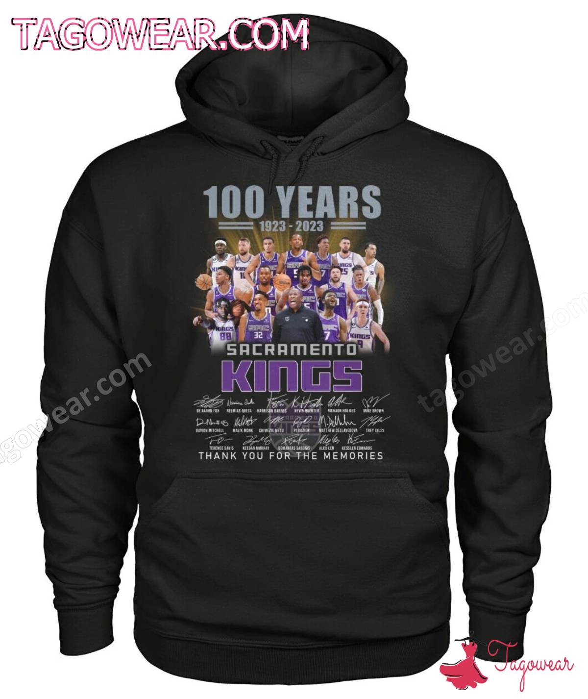 100 Years 1923-2023 Sacramento Kings Signatures Thank You For The Memories Shirt, Tank Top b