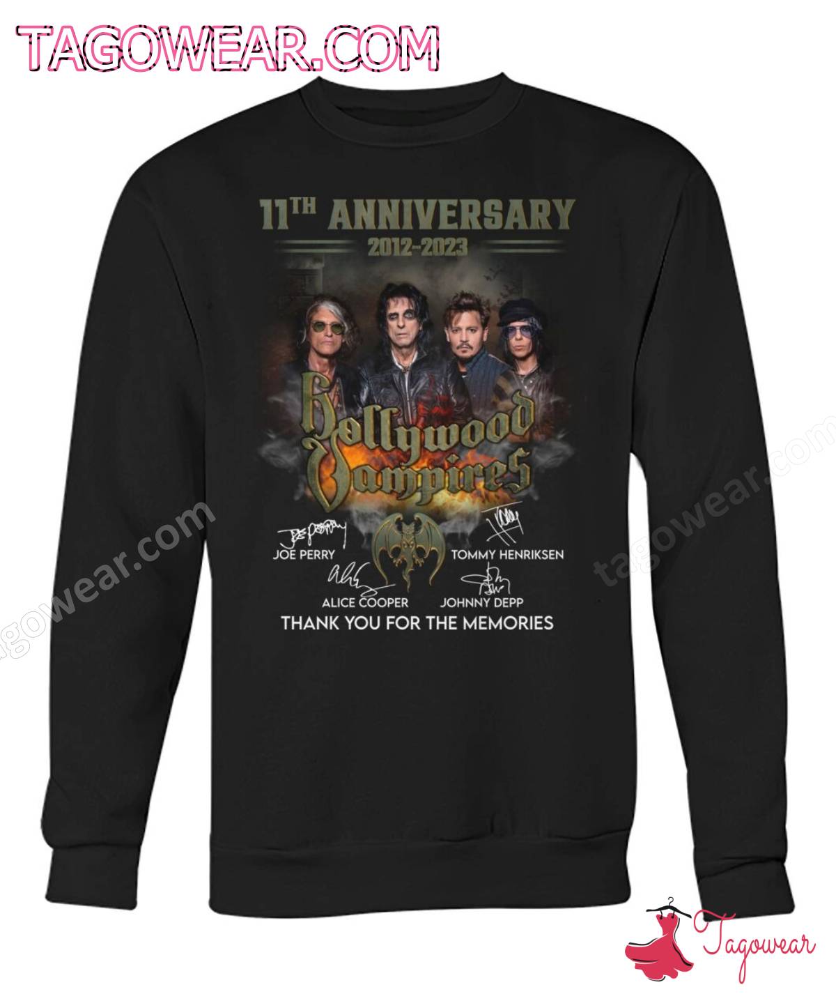 11th Anniversary 2012-2023 Hollywood Vampires Signatures Thank You For The Memories Shirt, Tank Top b