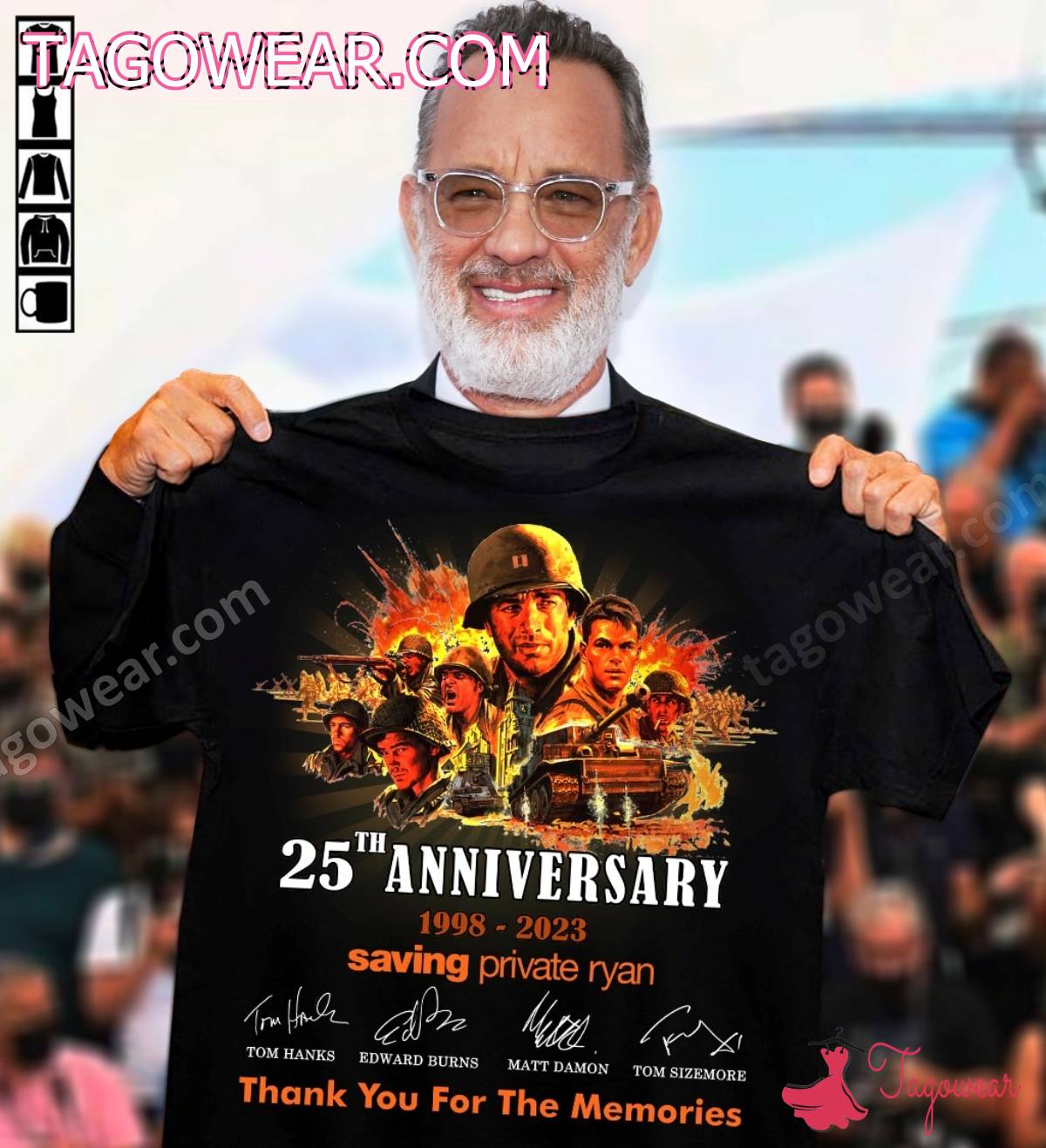 25th Anniversary 1998-2023 Saving Private Ryan Signatures Thank You For The Memories Shirt