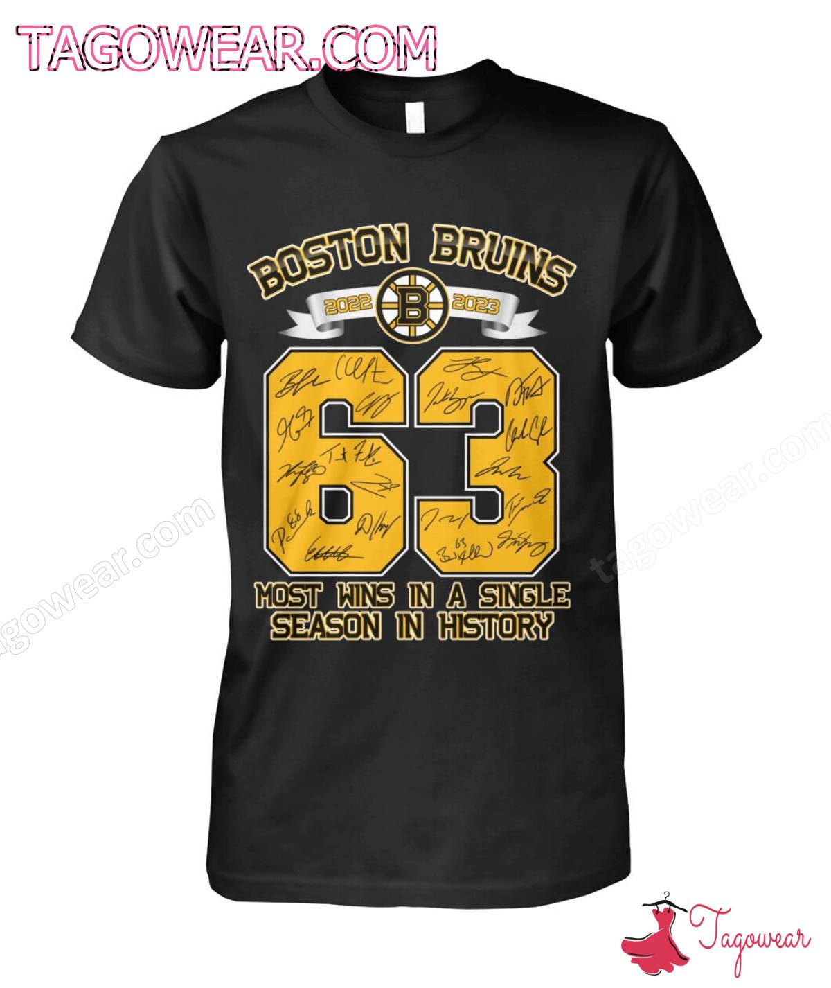 Boston Bruins 2022-2023 63 Most Wins In A Single Season In History Shirt, Tank Top a