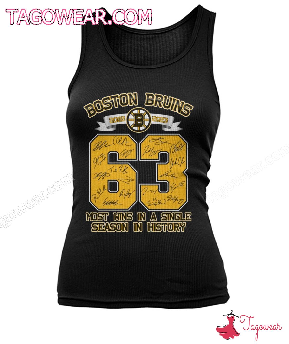 Boston Bruins 2022-2023 63 Most Wins In A Single Season In History Shirt, Tank Top c