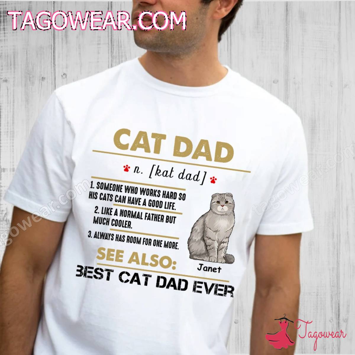 Cat Dad Definition Best Cat Dad Ever Personalized Shirt