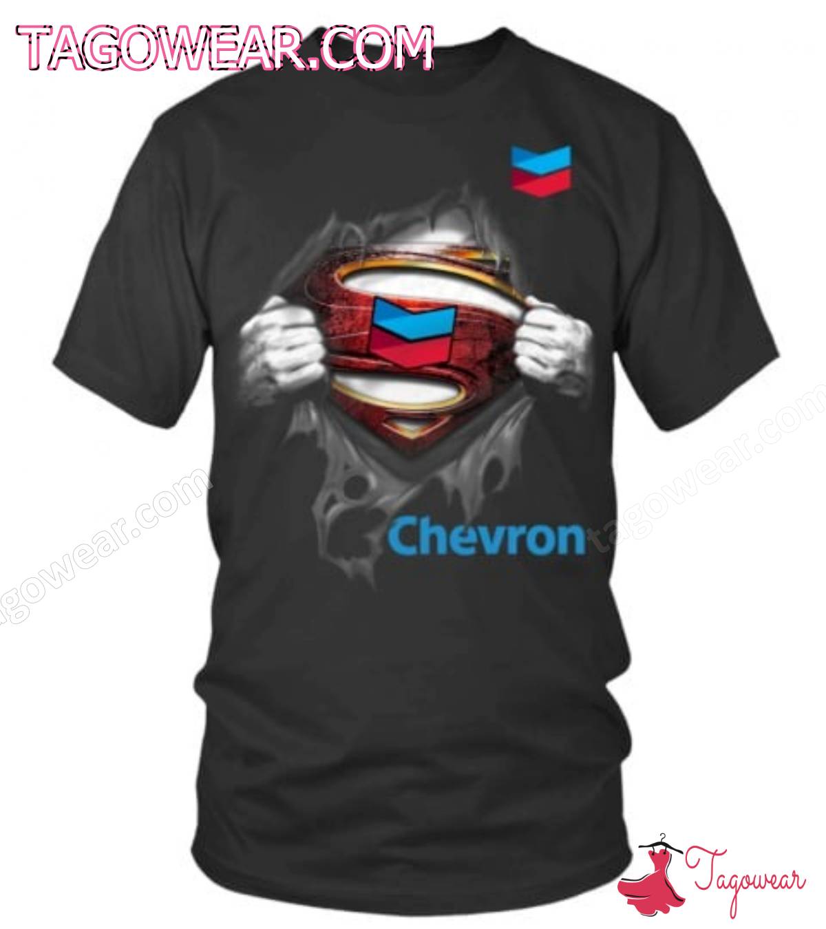 Chevron Superman Hands Open Heart Shirt