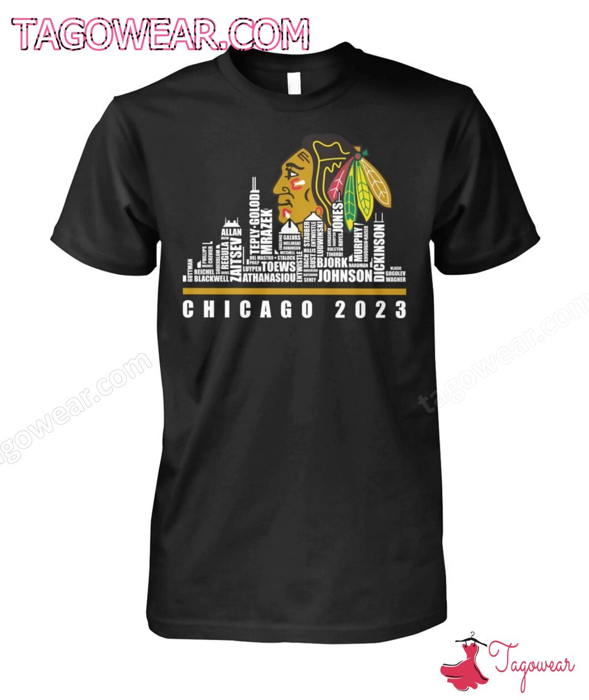 Chicago Blackhawks Players Chicago 2023 City Shirt