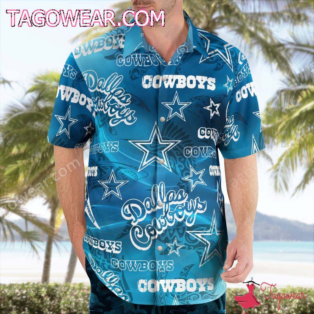 Dallas Cowboys Fish Maori Hawaiian Shirt a
