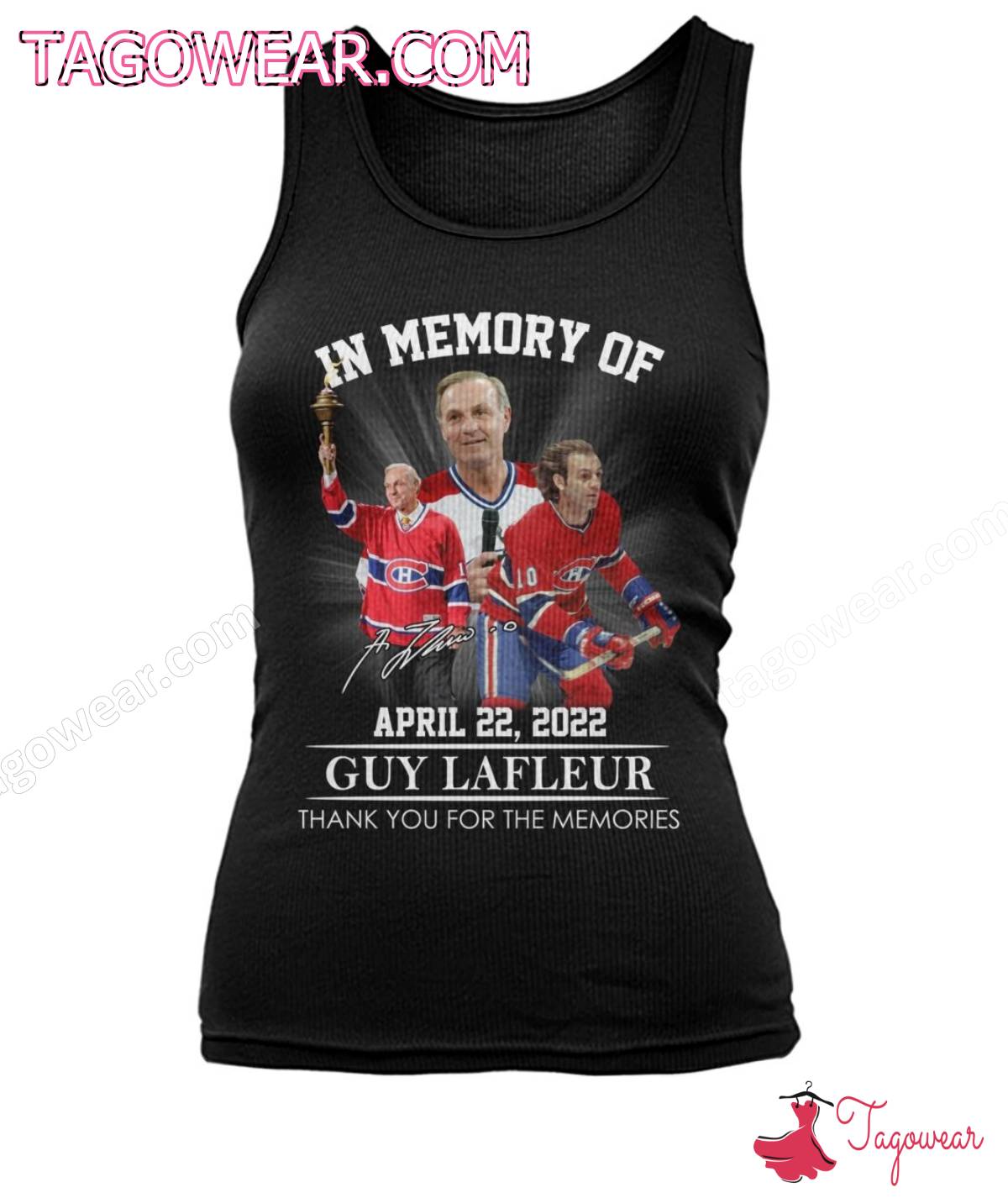 In Memory Of April 22, 2022 Guy Lafleur Thank You For The Memories Signature Shirt, Tank Top c