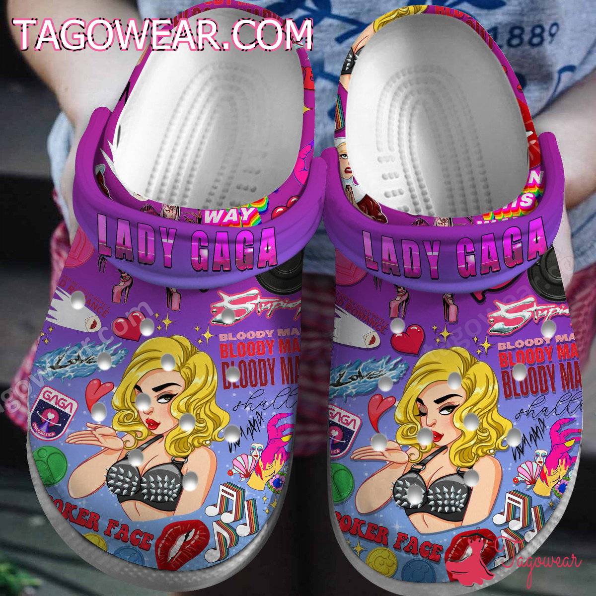 Lady Gaga Bloody Mary Crocs Clogs Shoes