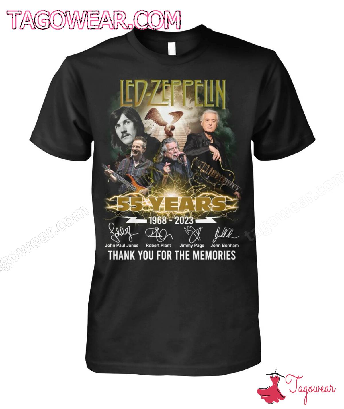 Led-zeppelin 55 Years 1968-2023 Signatures Thank You For The Memories Shirt, Tank Top