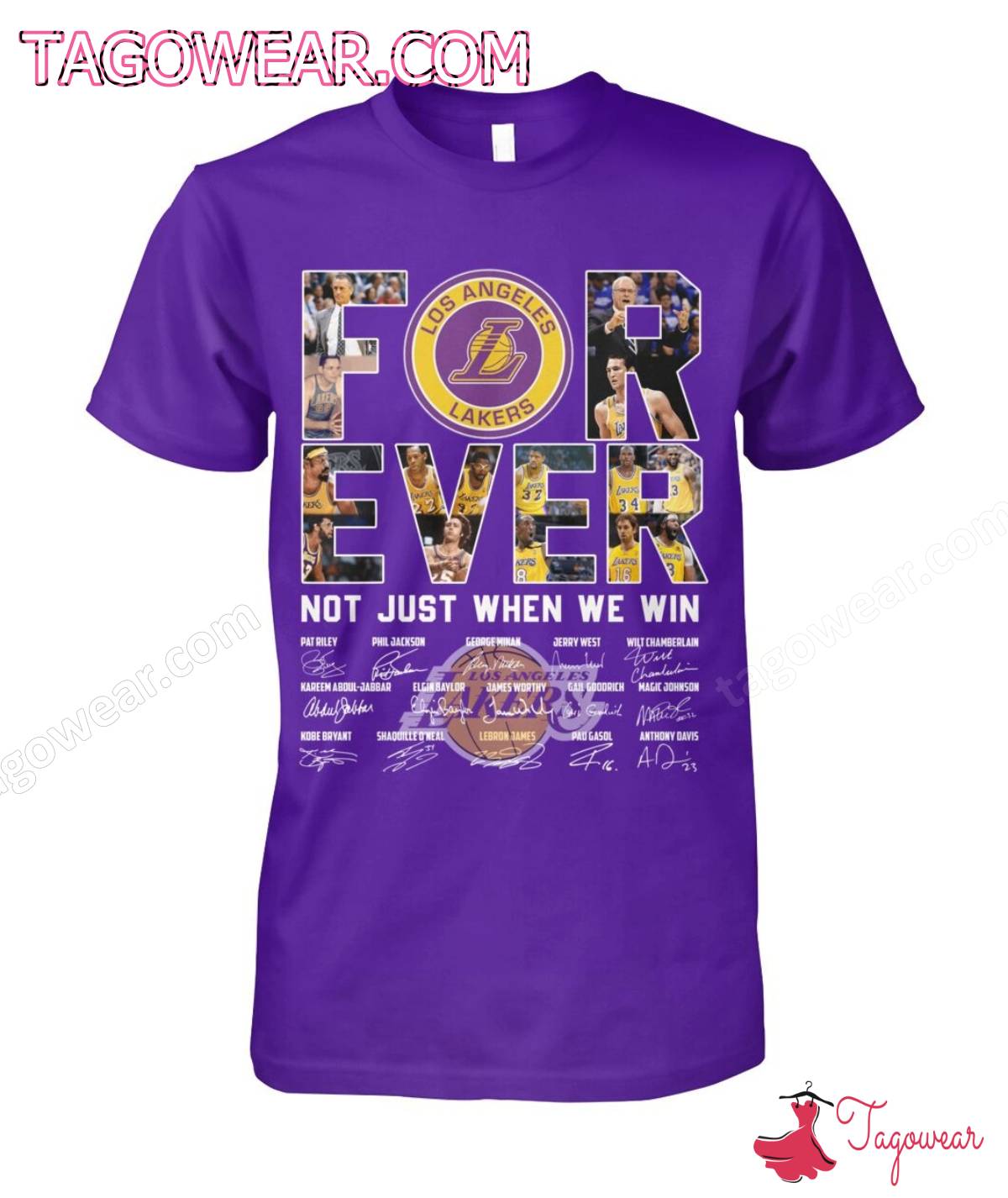 Los Angeles Lakers Forever Not Just When We Win Signatures Shirt, Tank Top