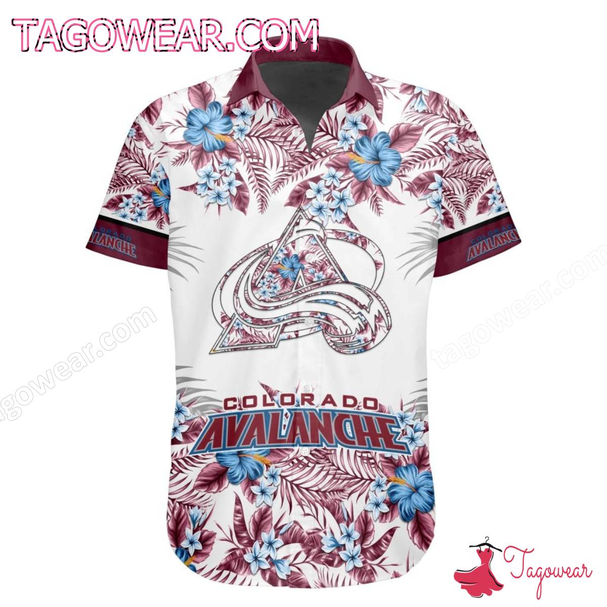 Nhl Colorado Avalanche Tropical Floral Hawaiian Shirt a