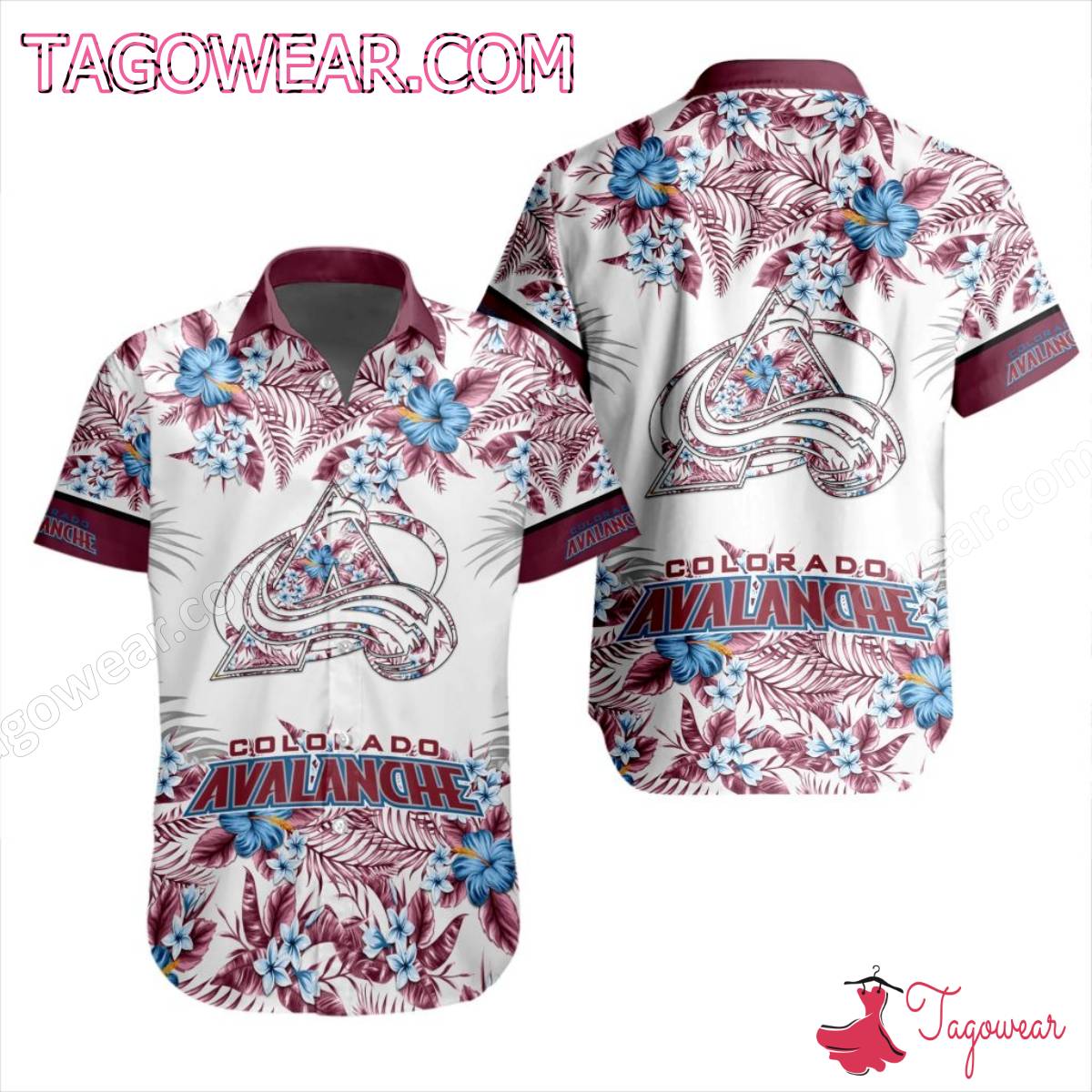 Nhl Colorado Avalanche Tropical Floral Hawaiian Shirt