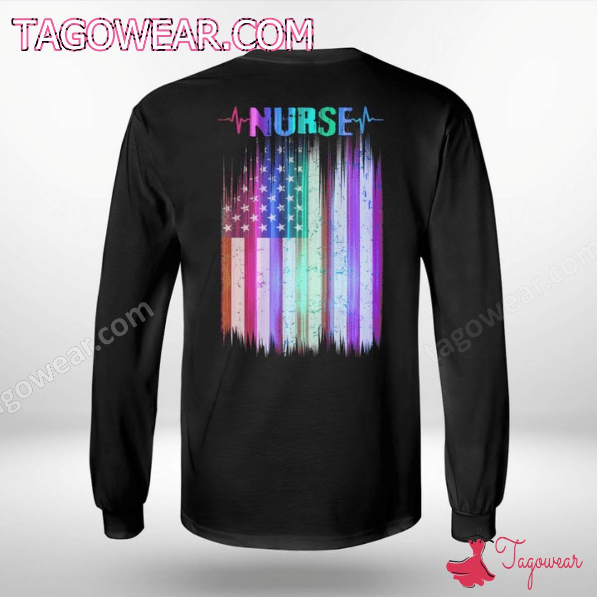Nurse Colorful American Flag Shirt c
