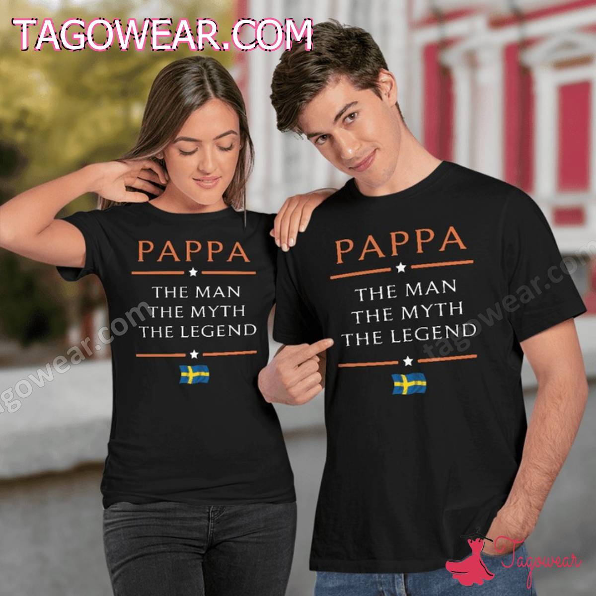 Pappa The Man The Myth The Legend Swedish Flag Shirt