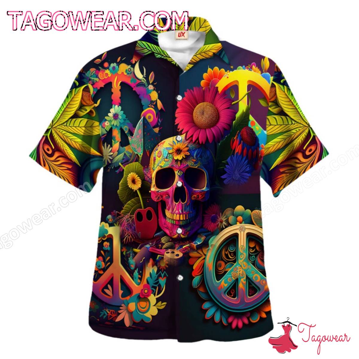 Skull Hippie Hawaiian Shirt