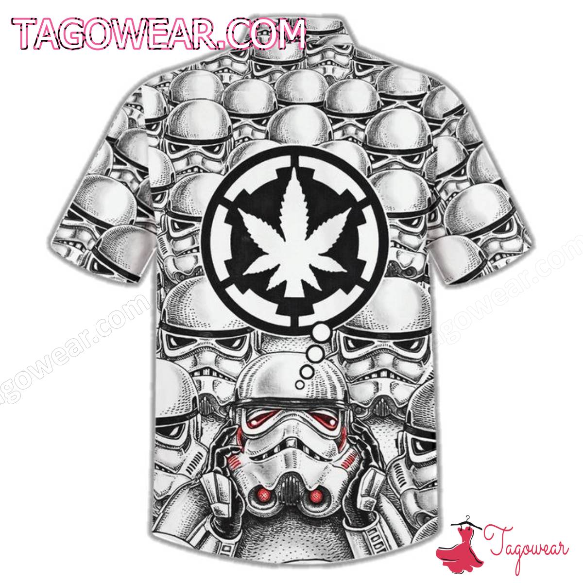 Star Wars Stormtrooper Face Mask Weed Hawaiian Shirt b