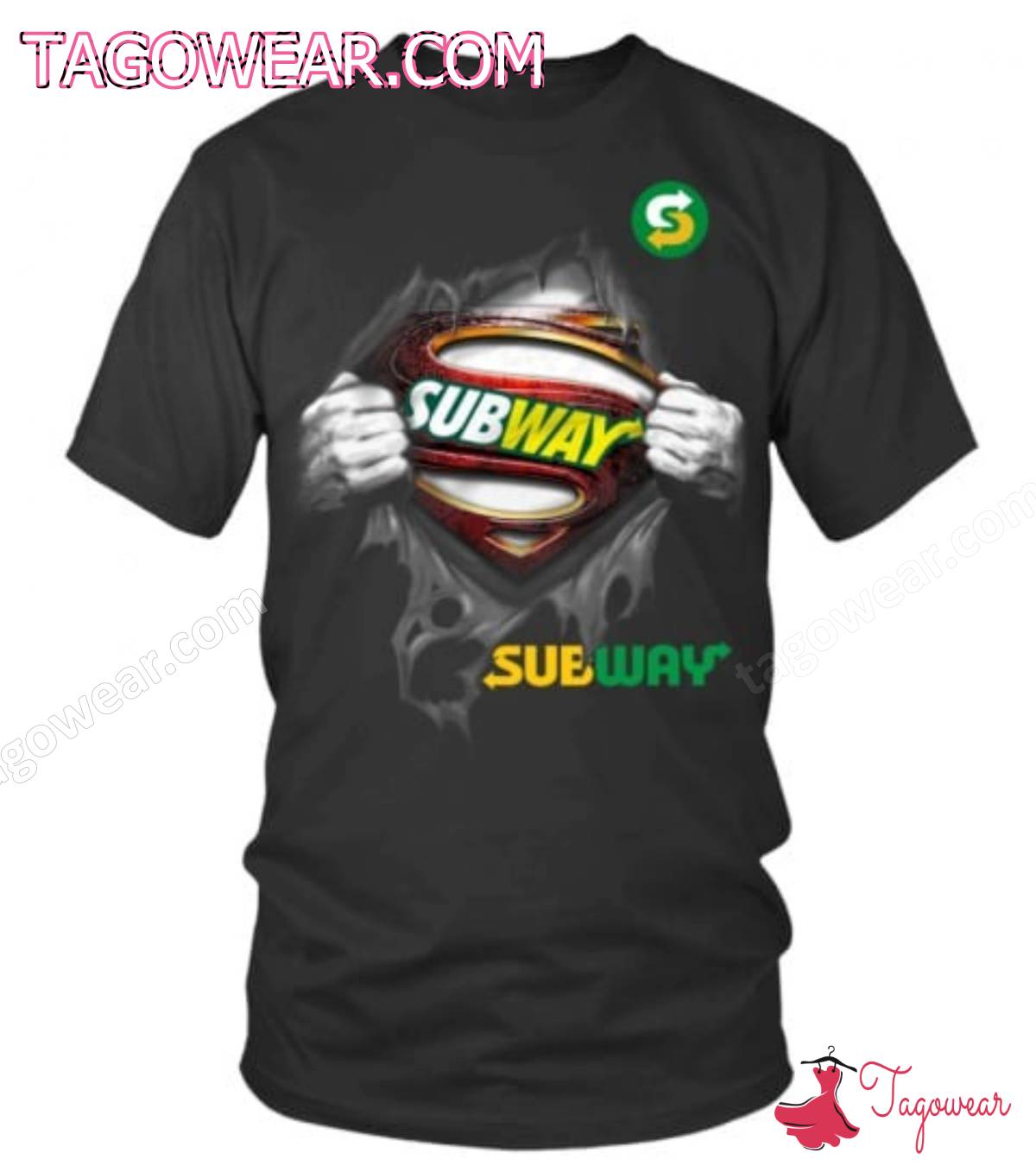 Subway Superman Hands Open Heart Shirt