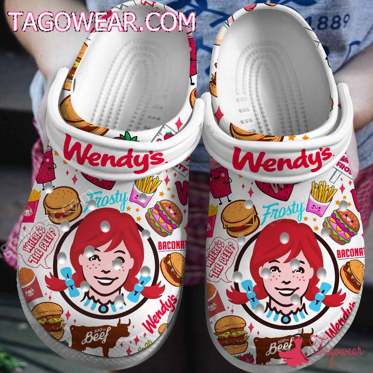 Wendy's Where's The Beef Crocs Clogs Shoes