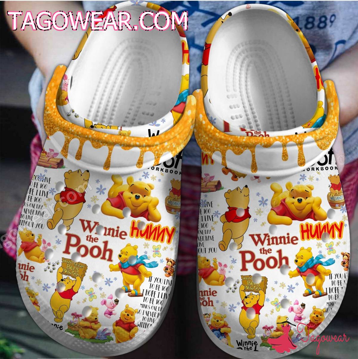 Winnie The Pooh Hunny Crocs Clogs Shoes