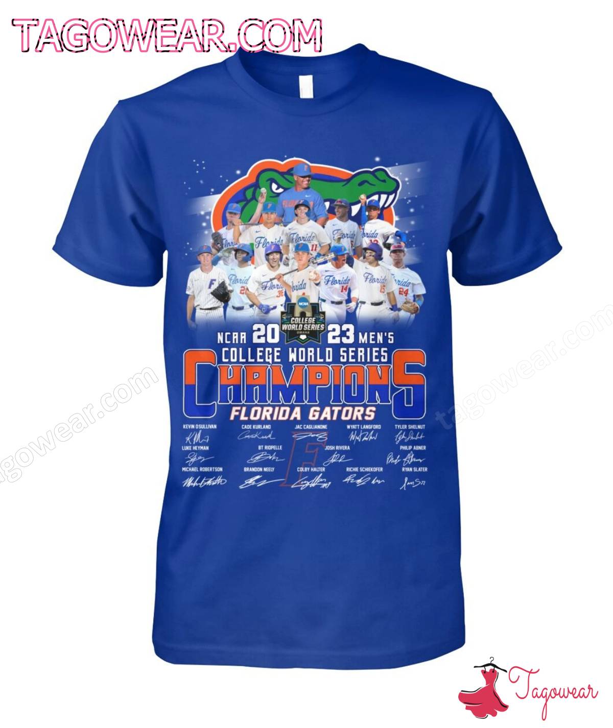 2023 Ncaa Men's College World Series Champions Florida Gators Signatures Shirt a