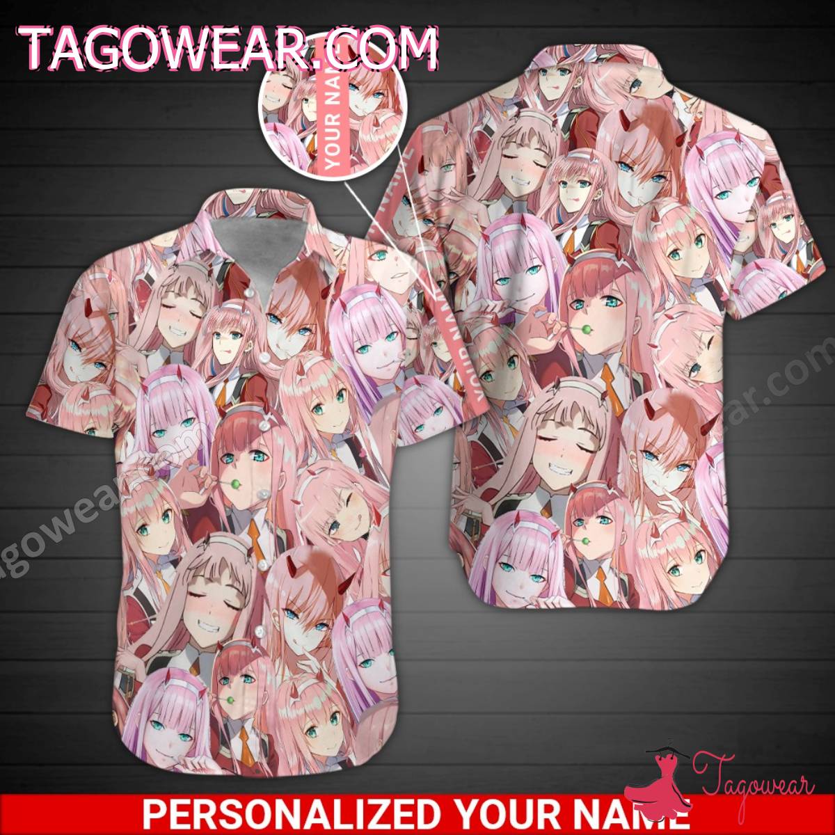 Anime Zero Two Personalized Hawaiian Shirt