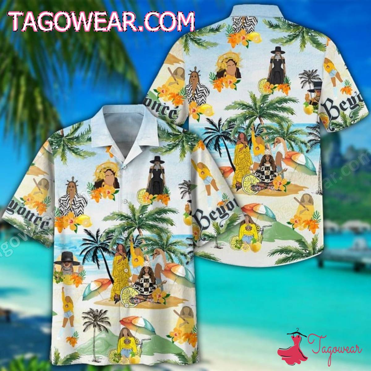 Beyonce On Beach Tropical Hawaiian Shirt