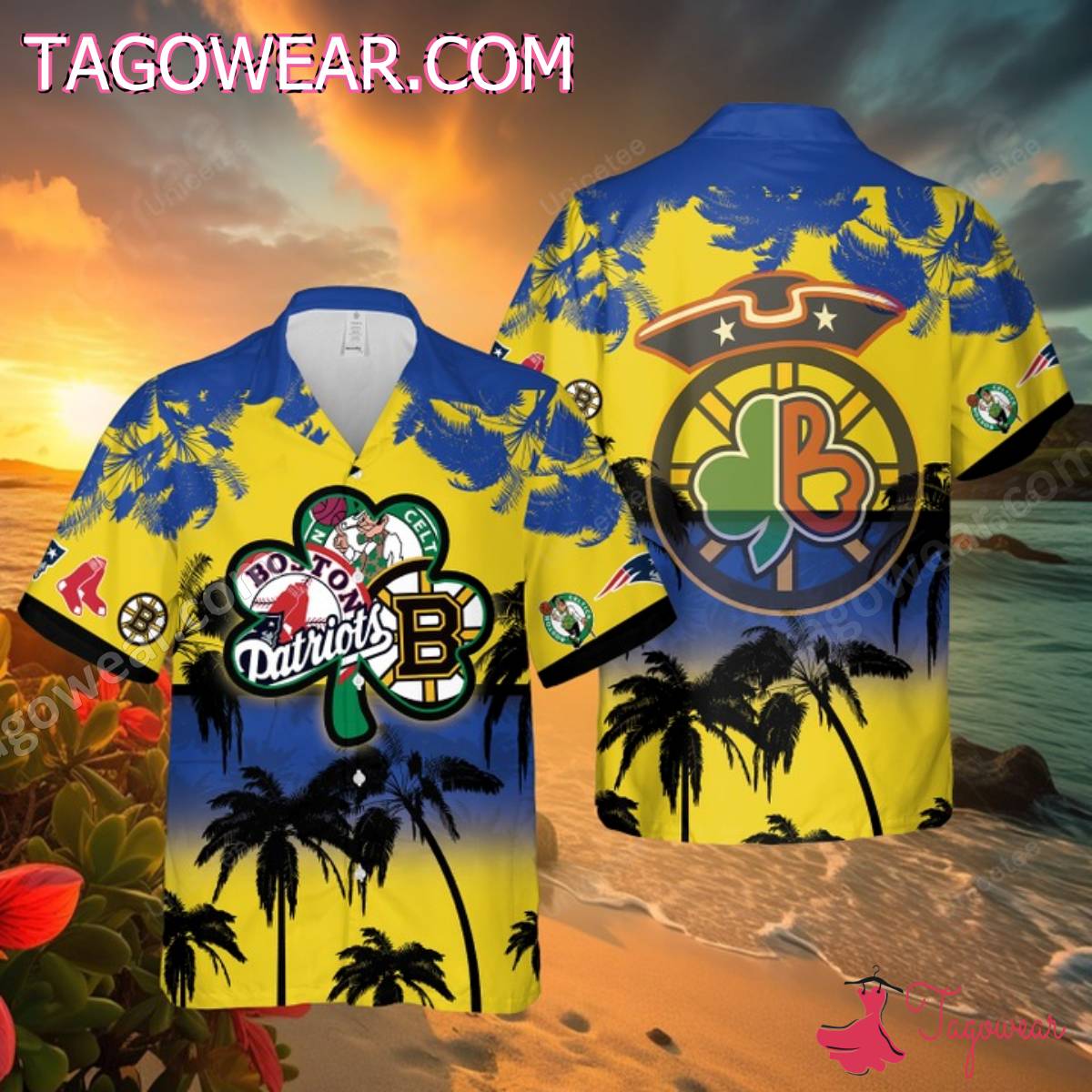 Boston Sports Team Clover Leaf Hawaiian Shirt