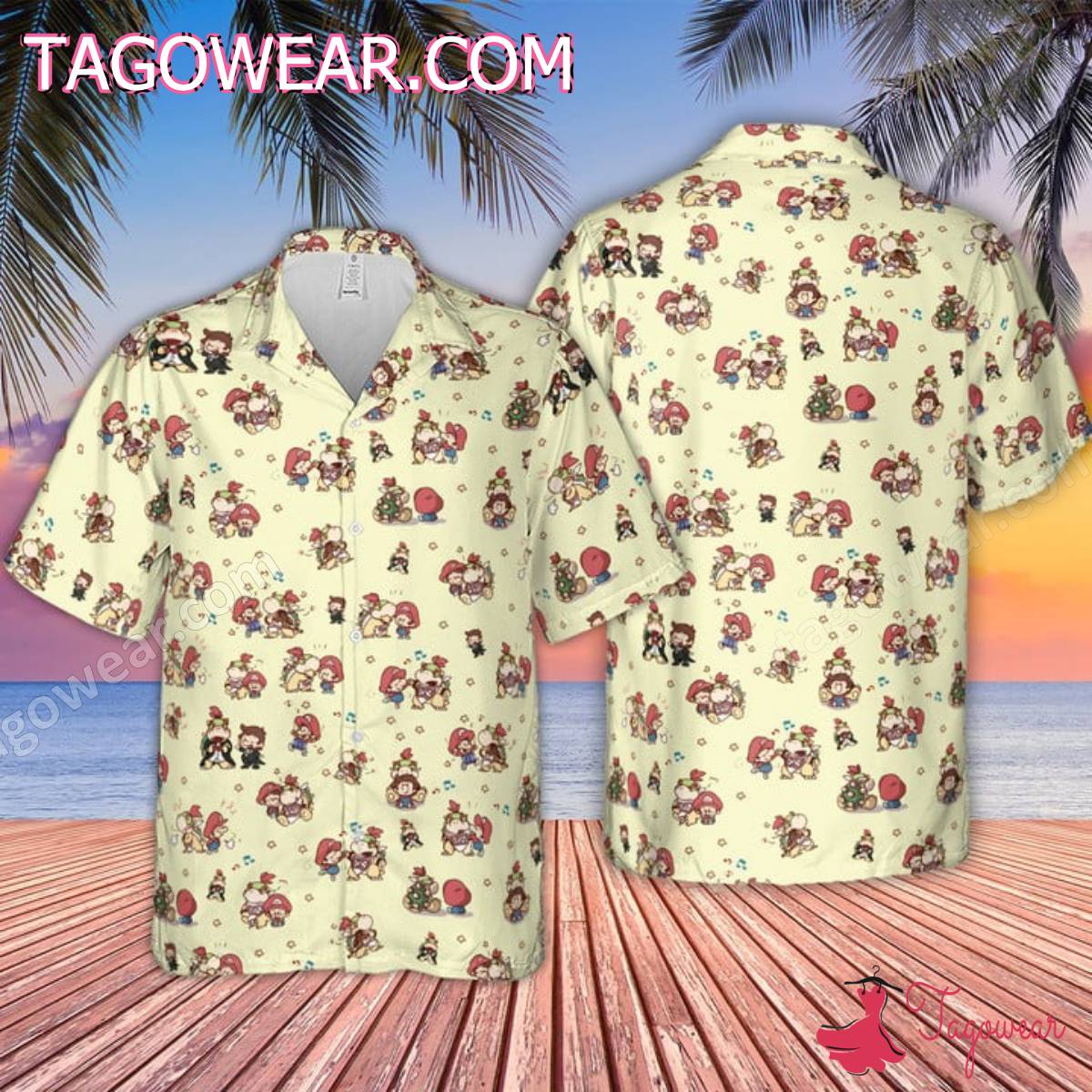 Bowser And Mario Enjoy Music Hawaiian Shirt - Tagowear