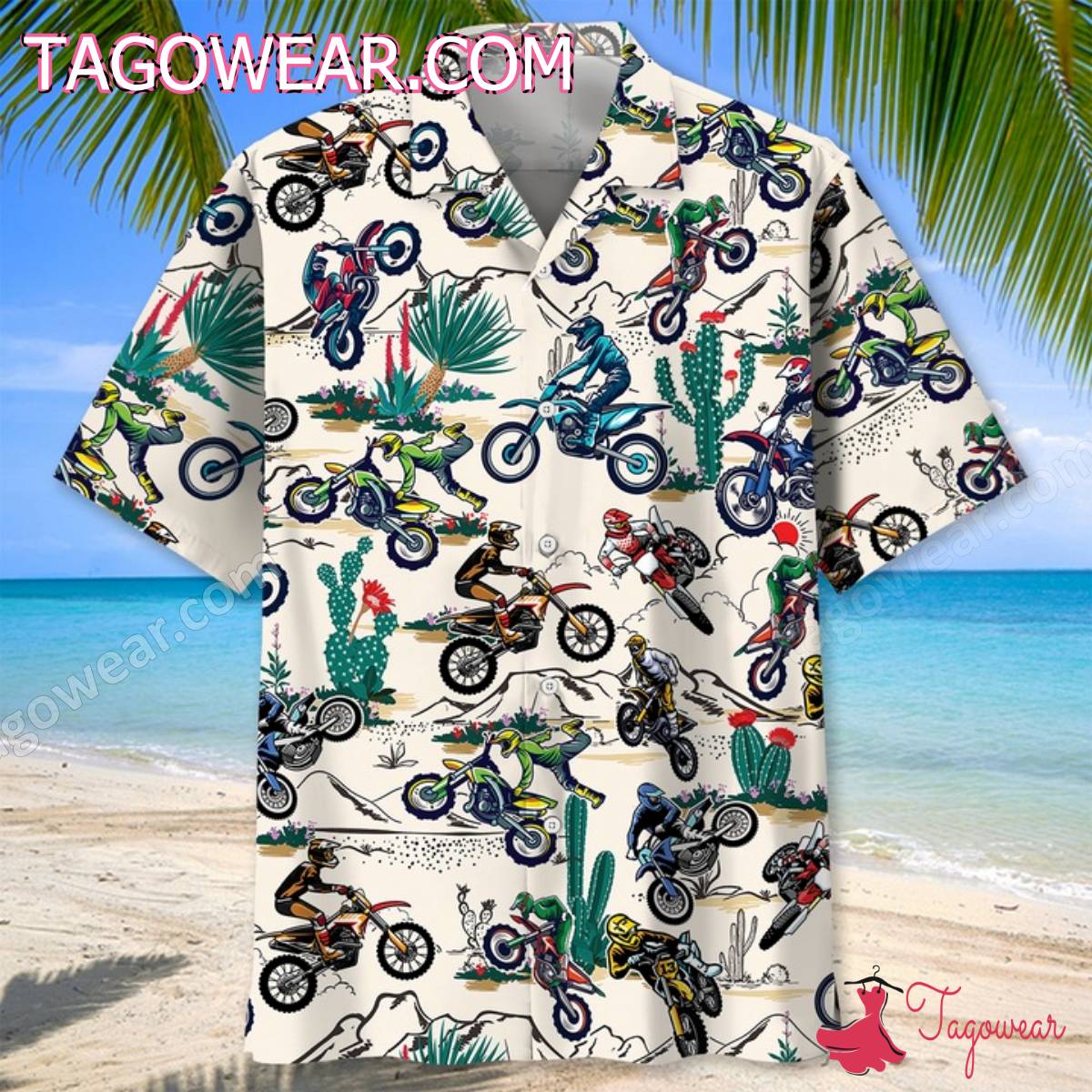 Desert Dirt Bike Racing On Desert Hawaiian Shirt