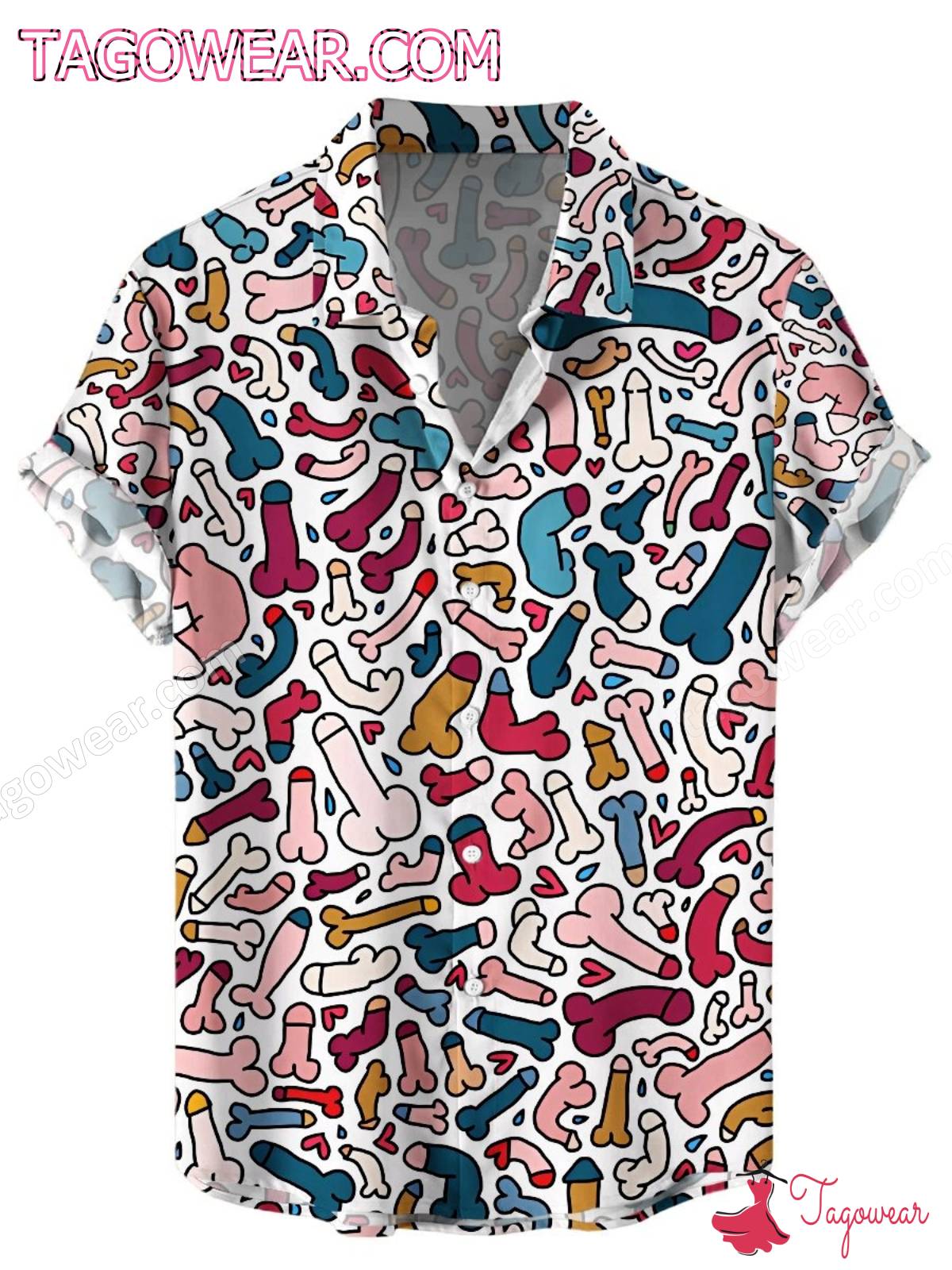 Funny Colorful Cocks Hawaiian Shirt
