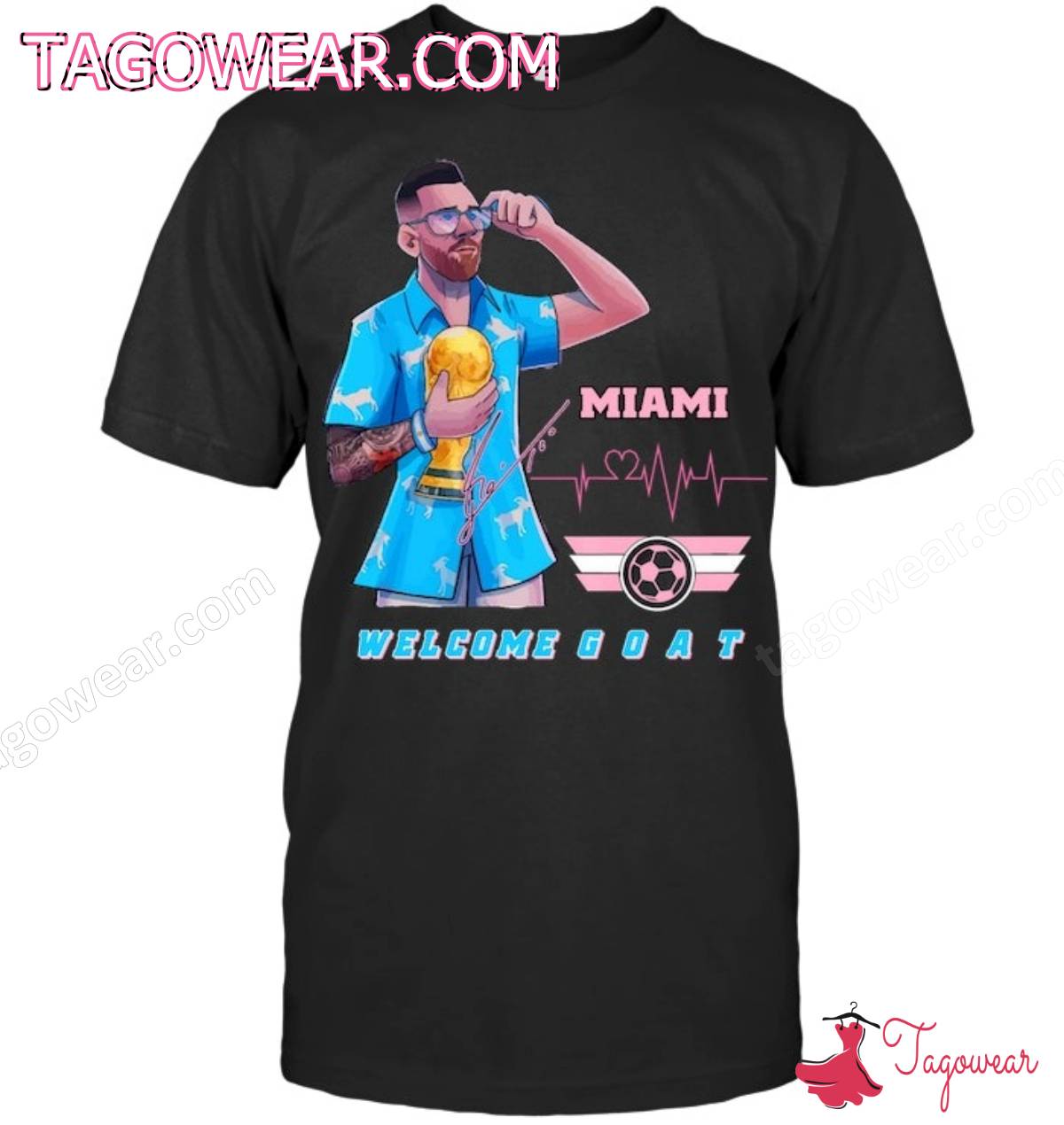 Lionel Messi Miami Heartbeat Welcome Goat Shirt